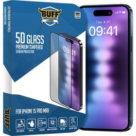 Buff iPhone 15 Pro Max 5D Glass Şeffaf Ekran Koruyucu