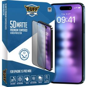 Buff iPhone 15 Pro Max 5D Mat Şeffaf Ekran Koruyucu