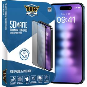 Buff iPhone 15 Pro Max 5D Mat Şeffaf Ekran Koruyucu