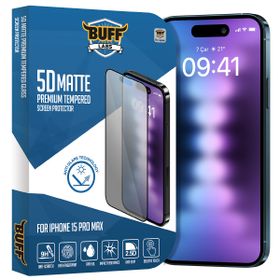 Buff iPhone 15 Pro Max 5D Mat Şeffaf Ekran Koruyucu
