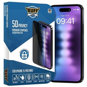 Buff iPhone 15 Pro Max 5D Privacy Şeffaf Ekran Koruyucu