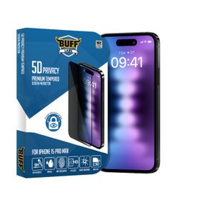 Buff iPhone 15 Pro Max 5D Privacy Şeffaf Ekran Koruyucu