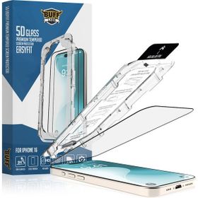 Buff iPhone 16 5D Glass EasyFit Şeffaf Ekran Koruyucu
