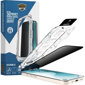 Buff iPhone 16 5D Privacy EasyFit Şeffaf Hayalet Ekran Koruyucu