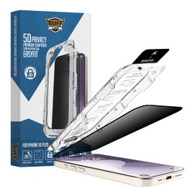 Buff iPhone 16 Plus 5D Privacy EasyFit Hayalet Şeffaf Ekran Koruyucu