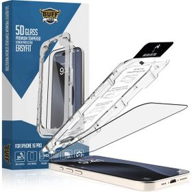 Buff iPhone 16 Pro 5D Glass EasyFit Şeffaf Ekran Koruyucu