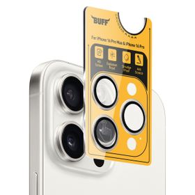 Buff iPhone 16 Pro Max/16 Pro Titanyum Gümüş Lens Koruyucu