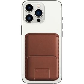 Buff iPhone WalletMag Stand Deri Umber Cüzdan