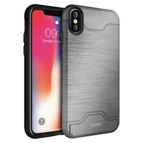 Buff iPhone X Silver Slim Folder Kılıf