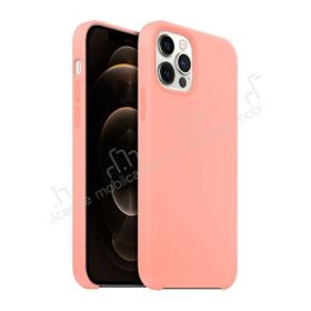 Buff Rubber Fit iPhone 12 Pro Max 6.7 inç Pembe Silikon Kılıf