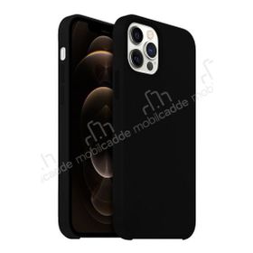 Buff Rubber Fit iPhone 12 Pro Max 6.7 inç Siyah Silikon Kılıf