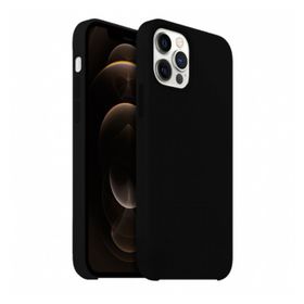 Buff Rubber Fit iPhone 12 Pro Max 6.7 inç Siyah Silikon Kılıf