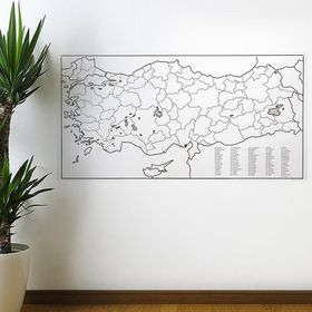 Buffer 110x56 cm Yazılabilir Türkiye Haritası Manyetik Duvar Stickerı