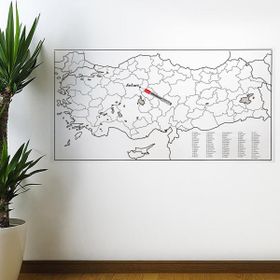 Buffer 110x56 cm Yazılabilir Türkiye Haritası Manyetik Duvar Stickerı