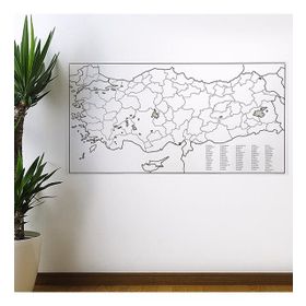 Buffer 110x56 cm Yazılabilir Türkiye Haritası Manyetik Duvar Stickerı