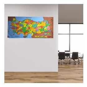 Buffer 118x56 cm Renkli Türkiye Haritası Manyetik Yapıştırıcı Gerektirmeyen Duvar Stickerı