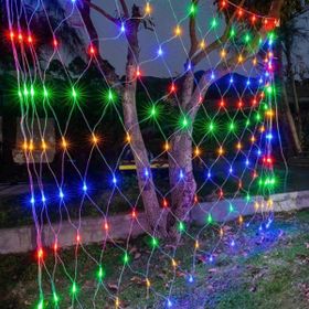 Buffer 1x2 m 8 Animasyonlu Farklı Işık Modu RGB Fişli Dekoratif File Ağ Perde 192 LED