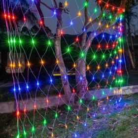 Buffer 1x2 m 8 Animasyonlu Farklı Işık Modu RGB Fişli Dekoratif File Ağ Perde 192 LED