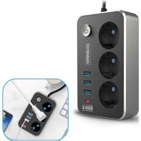 Buffer 2 mt 10A 2500W Isıya Dayanıklı Termal Akım Korumalı 3'lü Priz ve 21A Uzatma Kablosu