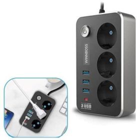 Buffer 2 mt 10A 2500W Isıya Dayanıklı Termal Akım Korumalı 3'lü Priz ve 21A Uzatma Kablosu