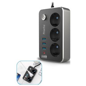 Buffer 2 mt 10A 2500W Isıya Dayanıklı Termal Akım Korumalı 3'lü Priz ve 21A Uzatma Kablosu