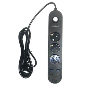 Buffer 2 mt 16A 4000W Isıya Dayanıklı Termal Akım Korumalı 8'li Priz ve 3 USB'li Uzatma Kablosu