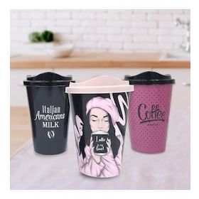 Buffer 3 Adet Kahve Bardağı Seti Dekoratif Plastik Kahve Muhafaza Bardağı