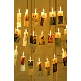 Buffer 3 m 20'li Led Işıklı Dekoratif Fotoğraf Askılığı Mandalları