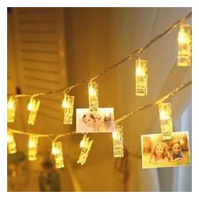 Buffer 3 m 20'li Led Işıklı Dekoratif Fotoğraf Askılığı Mandalları