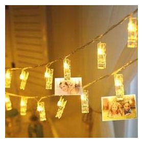 Buffer 3 m 20'li Led Işıklı Dekoratif Fotoğraf Askılığı Mandalları