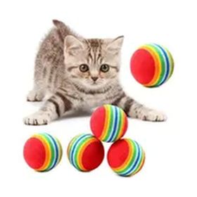 Buffer 3'lü 4.2 cm Gökkuşağı Sünger Kedi Köpek Çiğneme Oyun Topu