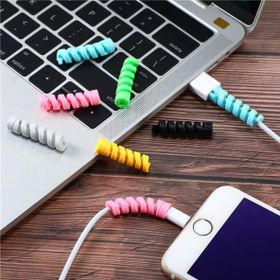 Buffer 4'lü Apple Android Silikon Spiral Yay Aparat Şaj Kablosu Koruyucu