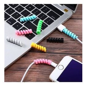 Buffer 4'lü Apple Android Silikon Spiral Yay Aparat Şaj Kablosu Koruyucu