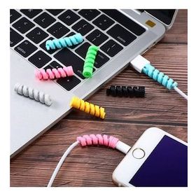 Buffer 4'lü Apple Android Silikon Spiral Yay Aparat Şaj Kablosu Koruyucu