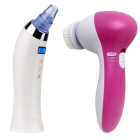 Buffer 5 in 1 Pilli Yüz Cilt Temizleme Cihazı Siyah Nokta Peeling Fırça Seti Vücut Yüz Bakımı Masaj Aleti