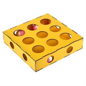 Buffer 9 Delikli Kediler İçin Eğitici Renkli İlgi Çekici Ahşap Aktivite Oyuncağı