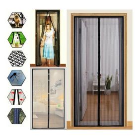 Buffer 90x210 cm Pratik Manyetik Mıknatıslı Siyah Kapı Sinekliği Tülü