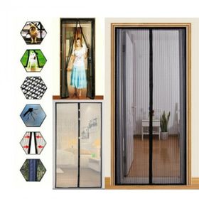 Buffer 90x210 cm Pratik Manyetik Mıknatıslı Siyah Kapı Sinekliği Tülü