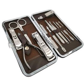 Buffer Çantalı Manikür Pensi Profesyonel Ve Manikür Pedikür Seti 13 Parça Tırnak Eti İtici Ve Cımbız