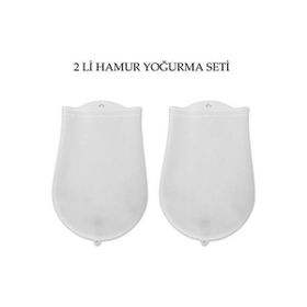 Buffer Hamur Torbası 2'li Set Orta ve Büyük Hamur Silikon Şeffaf Yoğurma Torbası Ekmek Makarna