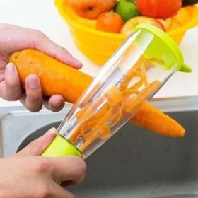 Buffer Hazneli Meyve Sebze Soyacağı Renkli Tutma Kollu Şeffaf Hazneli Soyacak