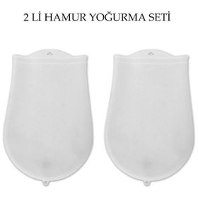 Buffer JJ98YT1987 Hamur Torbası 2'li Set Orta ve Büyük Hamur Silikon Şeffaf Yoğurma Torbası