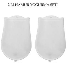 Buffer JJ98YT1987 Hamur Torbası 2'li Set Orta ve Büyük Hamur Silikon Şeffaf Yoğurma Torbası