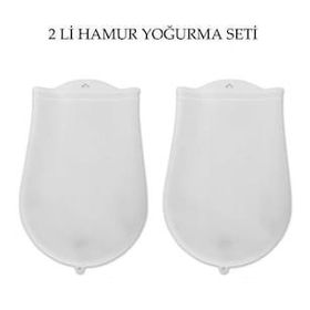 Buffer JJ98YT1987 Hamur Torbası 2'li Set Orta ve Büyük Hamur Silikon Şeffaf Yoğurma Torbası