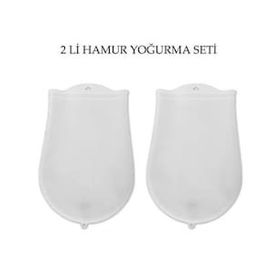 Buffer JJ98YT1987 Hamur Torbası 2'li Set Orta ve Büyük Hamur Silikon Şeffaf Yoğurma Torbası