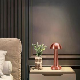 Buffer Mantar Model Bronz Şarjlı Dokunmatik 3 Renkli LED Masa Lambası