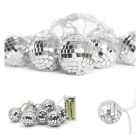 Buffer Mini Disko Topu Dekoratif Süsleme 10'lu Led Zinciri Pilli Süs Led