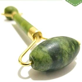 Buffer Özel Süngerli Kutusunda Kırılmaz Çift Taraflı 2'li Cilt Yüz Masaj Aleti Jade Roller Yeşim Taşı