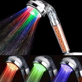 Buffer Renk Değiştiren LED Işıklı Su Tasarruflu Basınçlı Duş Başlığı