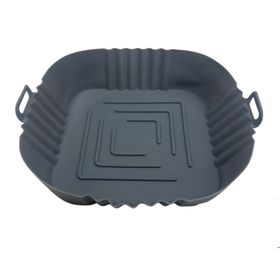 Buffer Renkli Isıya Dayanıklı Yıkanılabilir Silikon Fırın ve Airfryer Koyu Gri Kare Model Pişirme Mat